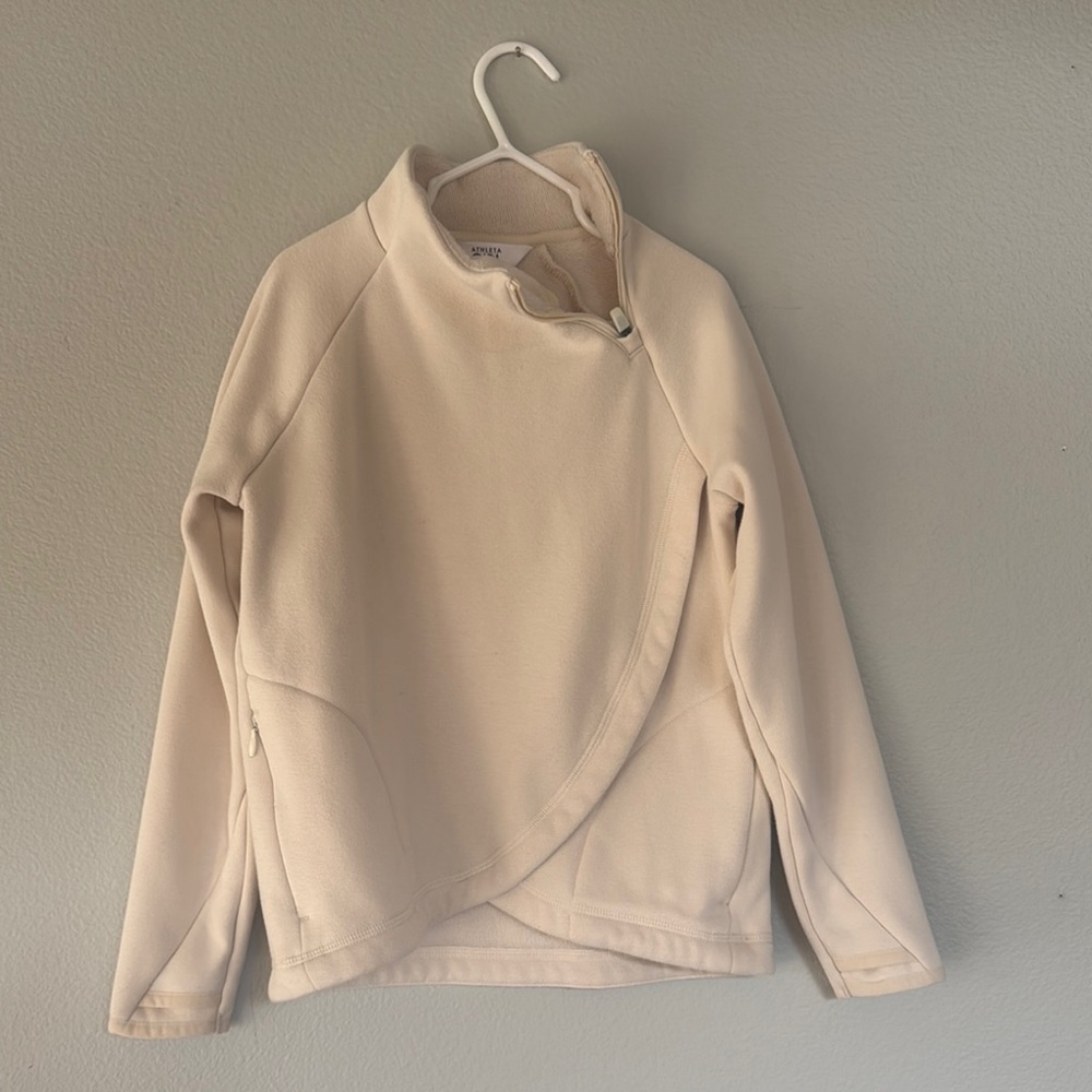 Athleta Girl Cream Terry lined Pullover - Girls XS